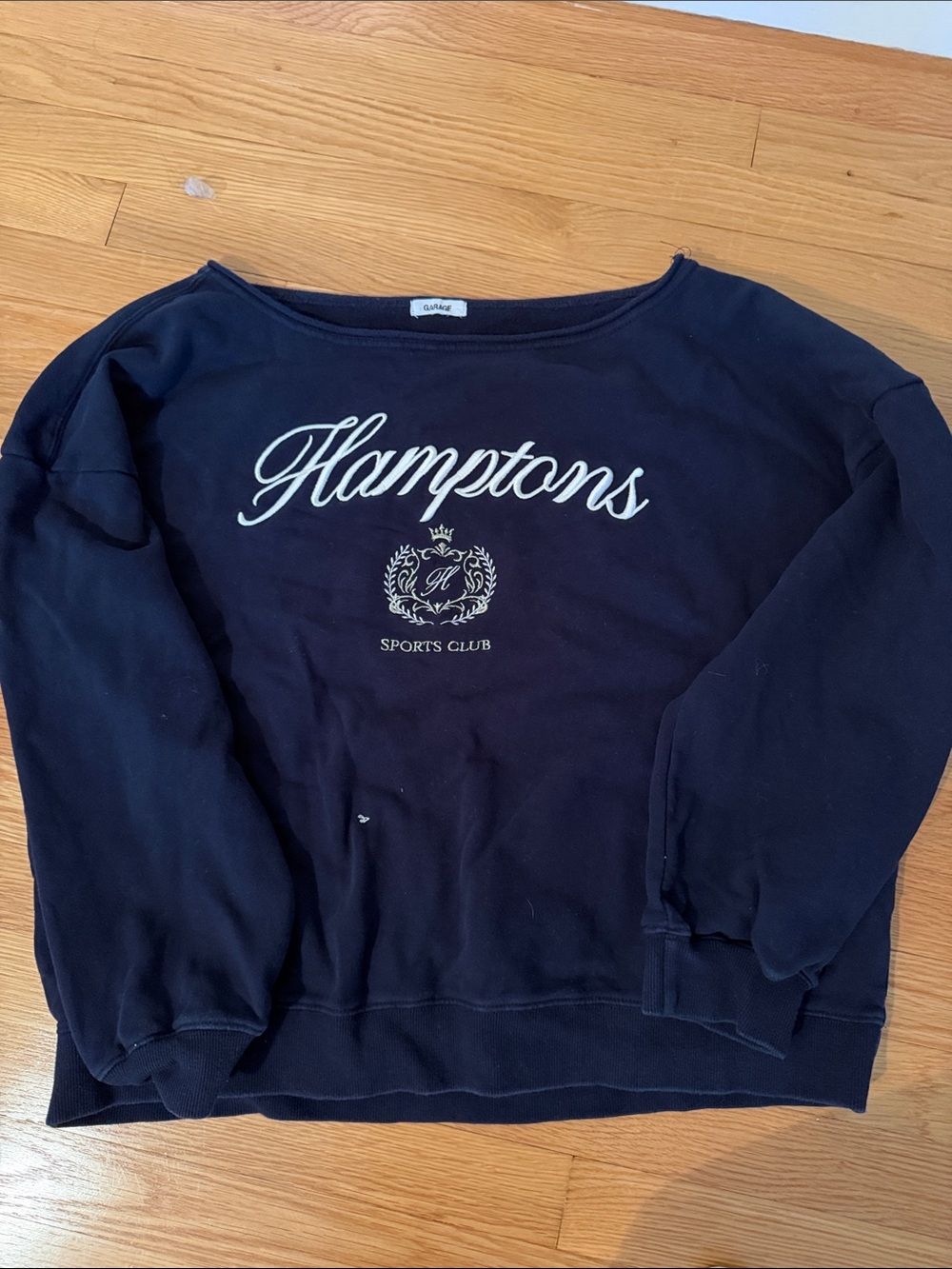 Garage Navy Off-the-Shoulder 'Hamptons' Sweatshirt